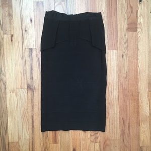 Bebe Midi Black bandage skirt size Medium